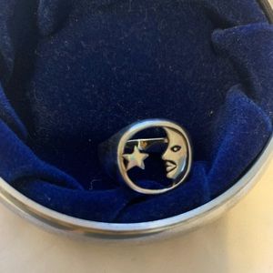Silver 925 Moon Face ring size 9.5